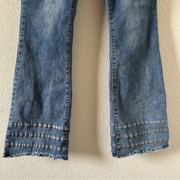 Angels of Difference Women’s Flare Boot cut Jeans Sz 10/30 Blue Stretchy Boho - Picture 2 of 8